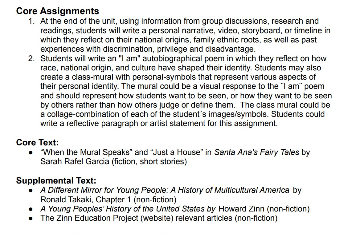 Santa Ana Unified School District ethnic studies curriculum for 9th ...