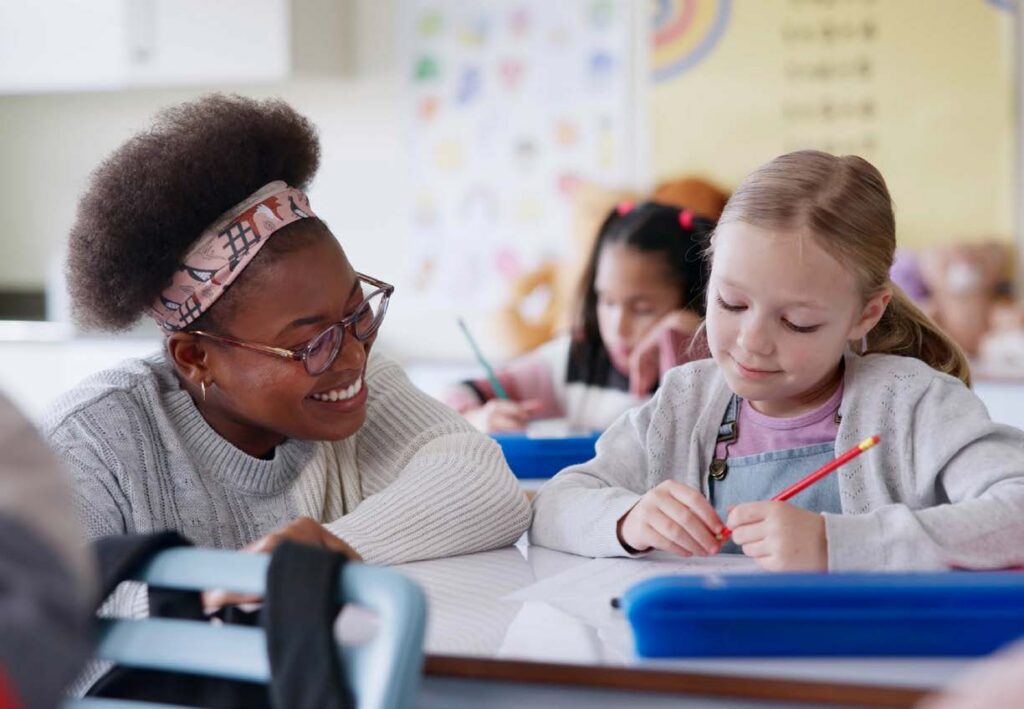 School children in classroom